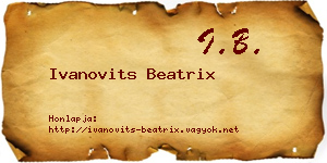 Ivanovits Beatrix névjegykártya