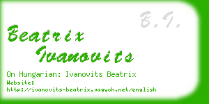 beatrix ivanovits business card
